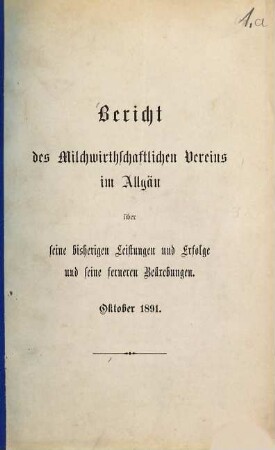 Jahres-Bericht : für .... 1891