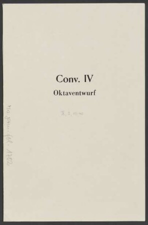 Convolut IV: Oktaventwurf