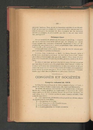 Congrès et Sociétés.