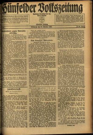 Ausgabe vom Mittwoch, den 27. Oktober 1920.