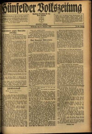 Ausgabe vom Mittwoch, den 27. Oktober 1920.