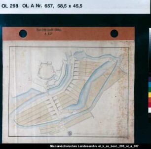 Oldenburg, Schloss mit Damm und Oeljestrich Maßstab: 1:1000 Zeichner: H. Hüner
