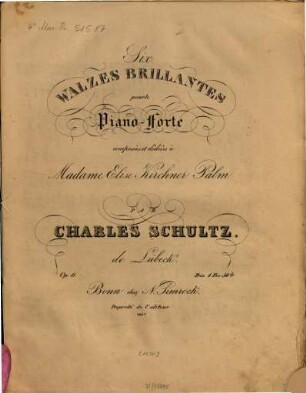 Six walzes brillantes : pour le piano-forte ; op. 11