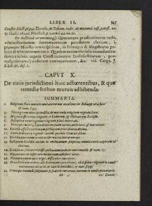 Caput X. De vitiis iurisdictioni huic adhaerentibus, & quae remedia litibus mutuis adhibenda.