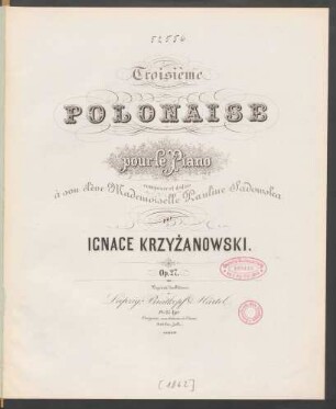Troisième polonaise pour le piano : op. 27