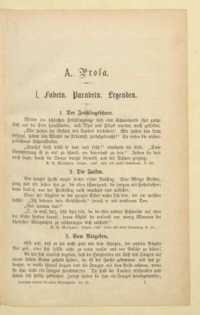 I. Fabeln. Parabeln. Legenden