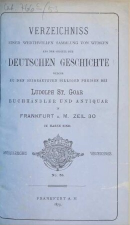 Antiquarisches Verzeichniss. 53. 1879