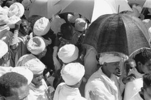 Maskalfest in Gonder : Männer auf dem Maskalfest von Gonder.