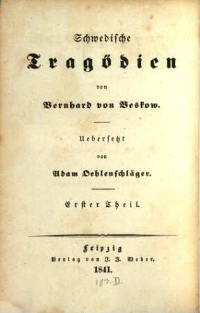 Schwedische Tragoedien, 1. Gustav Adolph : Tragoedie