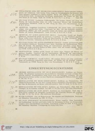 Einrichtungsgegenstände (Nr. 230-249)