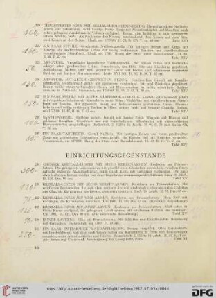 Einrichtungsgegenstände (Nr. 230-249)