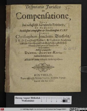 Disputatio Iuridica De Compensatione