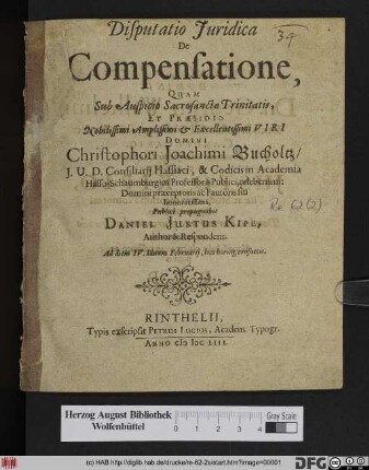 Disputatio Iuridica De Compensatione