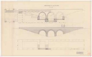 Brücke im Wildpark: Grundriss, Ansicht, Schnitt 1:50, Detail