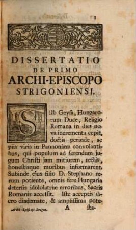 Archi-Episcopi Strigonienses Compendio Dati, 1