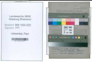 Entnazifizierung Paul Vohwinkel , geb. 06.01.1905 (Maler)