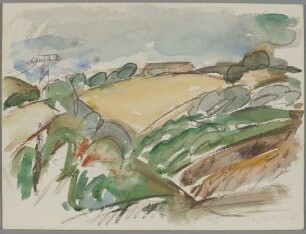 Landschaft mit Feldscheune