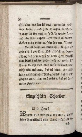 Eingeschickte Schreiben.