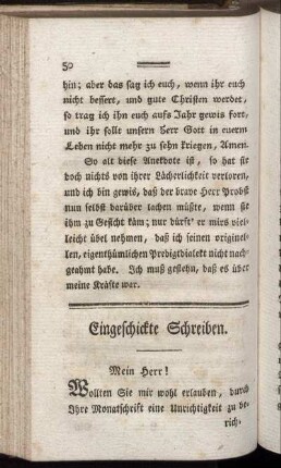 Eingeschickte Schreiben.