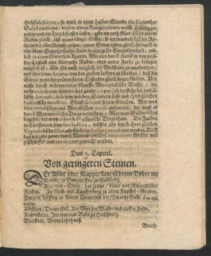 Das 5. Capitel. Von geringeren Steinen.