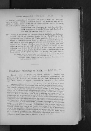 Wendischer Städtetag zu Mölln. - 1492 Okt. 11.