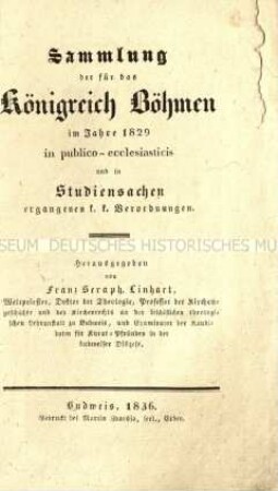 Verordnungen für das Königreich Böhmen. 1829