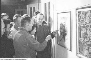 Heidenau, Künstler Alfred Pichel im Elbtalwerk Heidenau, September 1951