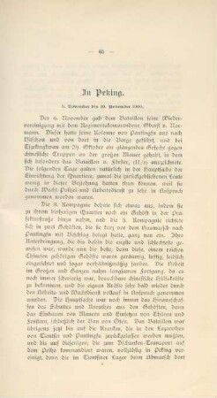 In Peking. 5. November bis 19. November 1900