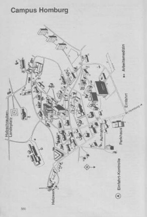 Lageplan Universitätskliniken Campus Homburg