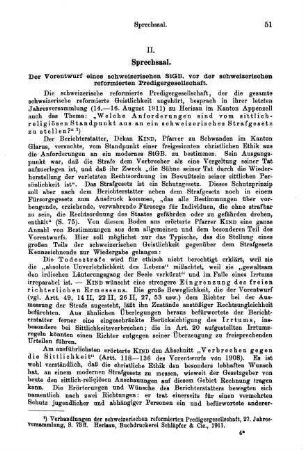 51-53, Der Vorentwurf eines schweizerischen StGB. vor der schweizerischen reformierten Predigergesellschaft