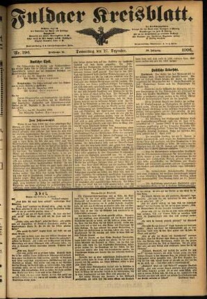 Ausgabe vom Donnerstag, den 27. Dezember 1906.