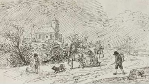 Johann Christian Klengel: Winterlandschaft, Federzeichnung