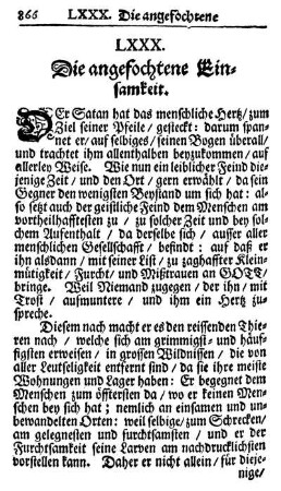 LXXX. Die angefochtene Einsamkeit
