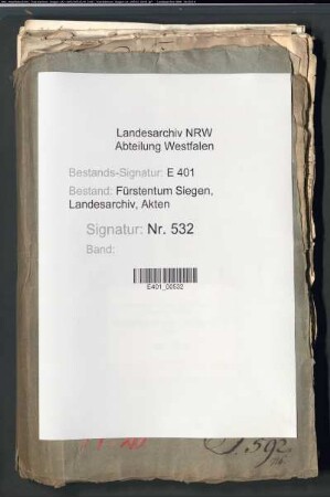 Diverse Angelegenheiten der Landesadministration Nassau-Siegens