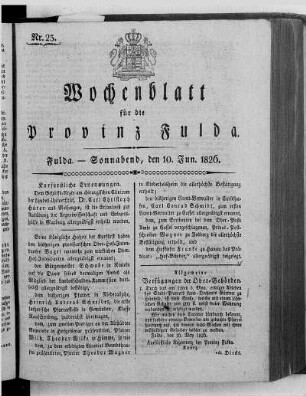 Nr. 23, Ausgabe vom 10. Juni 1826
