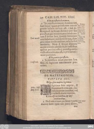 De Matrimoniis. Titulus IIII.