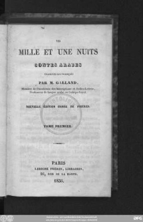 T. 1: Les mille et une Nuits : Contes arabes