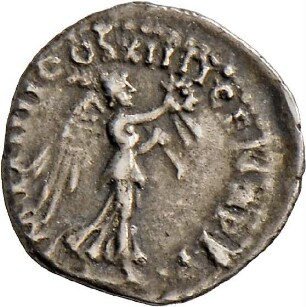 Quinar des Domitian mit Darstellung der Victoria