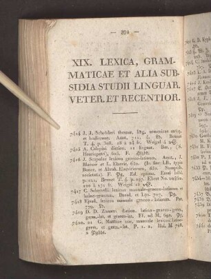 XIX. Lexica, Grammaticae Et Alia Subsidia Studii Linguar. Veter. Et Recentior.
