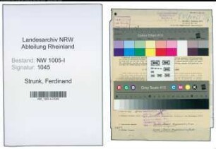 Entnazifizierung Ferdinand Strunk , geb. 14.11.1901 (Kalkulator)