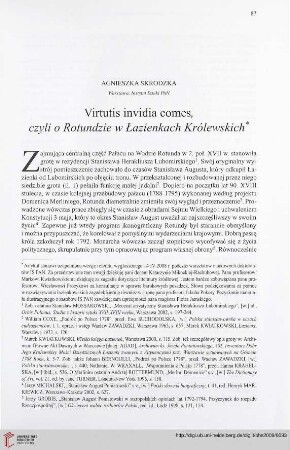71: Virtutis invidia comes, czyli o Rotundzie w Łazienkach Królewskich : =