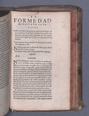 La Forme D'Administrer Le Baptisme.