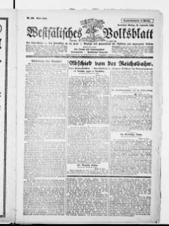 Westfälisches Volksblatt : amtliches Mitteilungsblatt der NSDAP und der Behörden der Kreise Paderborn, Büren, Warburg