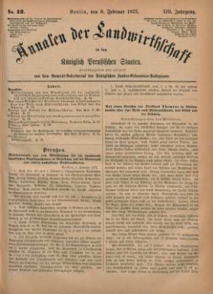 No. 12. Berlin, den 8. Februar 1873. XIII. Jahrgang.