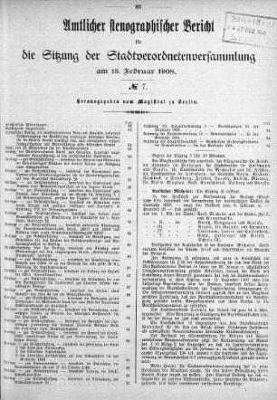 No. 7, 13. Februar 1908