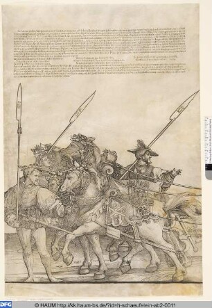 Der Triumphzug Kaiser Karls V., Bl. 5, Vorderes Gespann