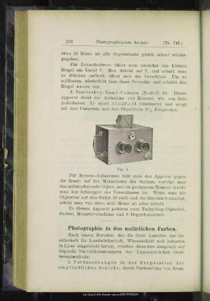 Photographie in den natürlichen Farben