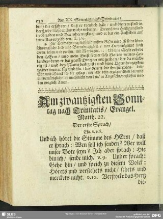 Am zwantzigsten Sonntag nach Trinitatis, Evangel. Matth. 22