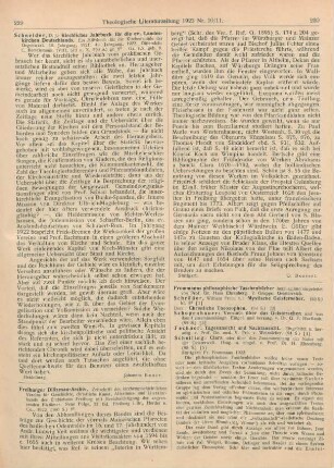 229 [Rezension] Schneider, Johannes (Hrsg.), Kirchliches Jahrbuch für die evangelischen Landeskirchen Deutschlands 1922. 49. Jahrg