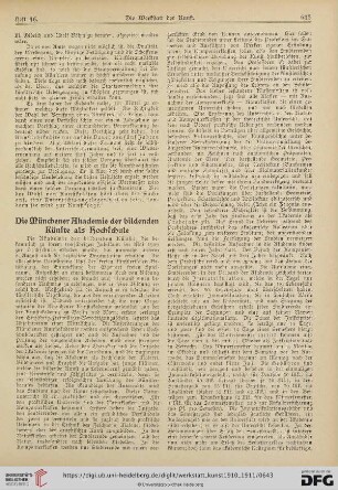Die Münchener Akademie der bildenden Künste als Hochschule